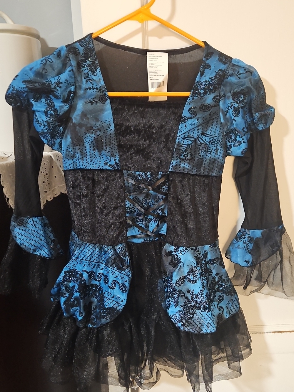 Blue and Black Girls' Witch Halloween Costume Dress